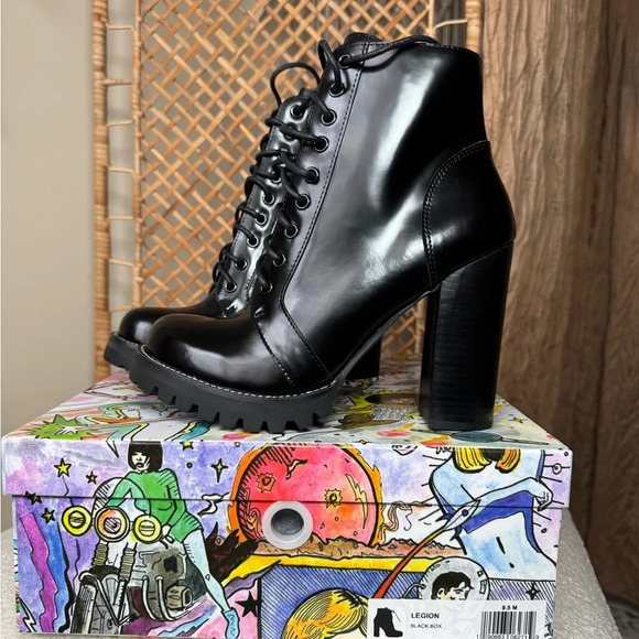 Jeffrey Campbell Black Leather Boots - Picture 12 of 16